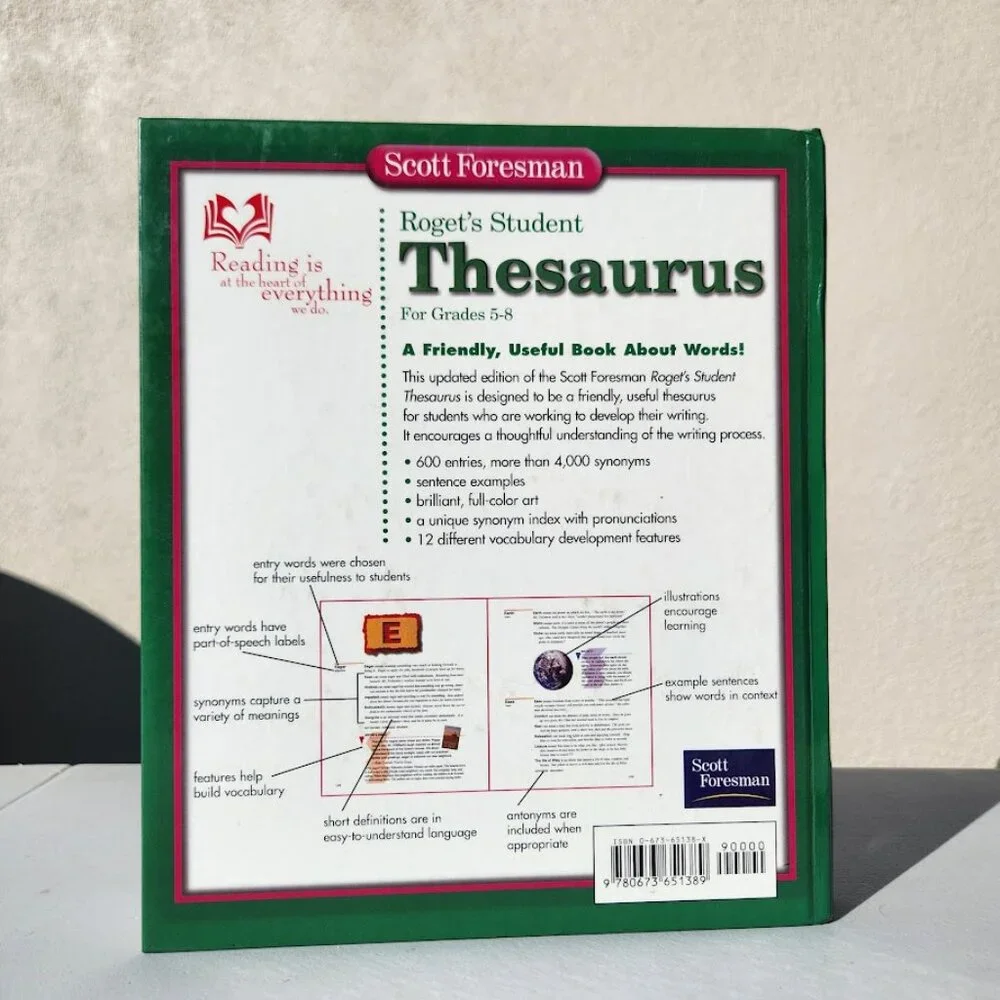 Scott Foresman Roget's Student Thesaurus Dictionary Hardcover School Writing Sup